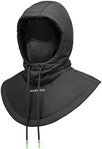 ROCKBROS Balaclava Ski Mask Cold Weather Windproof Winter Scarf Warmer Hood Face Cover Breathable for Cycling Running Hiking Black