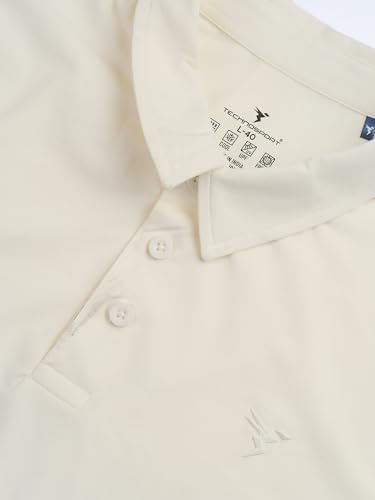 Image of TECHNOSPORT Mens Slim Fit Solid Full Sleeve Cotflex Polo T-Shirt for Regular and Casual Uses