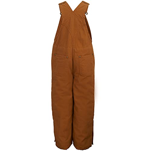 Carhartt Little Boys' Washed Duck Bib Overall Quilt Lined, Carhartt Brown, 4 #TOP2