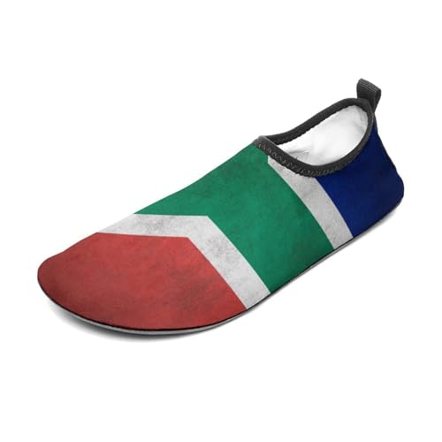 NUJTKAU Vintage South Africa Flag Water Shoes Quick Dry Water Sports Barefoot Shoes for Women Men Outdoor Beach Swimming 13/14men