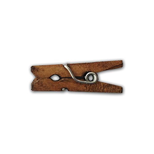 LWR CRAFTS Wooden Mini Clothespins 100 Per Pack 1" 2.5cm (Jacobean)