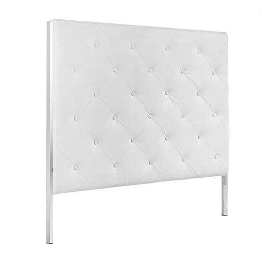 Capitone, Cabecero Acolchado de Cama de Dormitorio, Cabezal, Acabado en Símil Piel Color Blanco, Medidas: 160 cm (Ancho) x 140 cm (Alto) x 10 cm (Fondo)