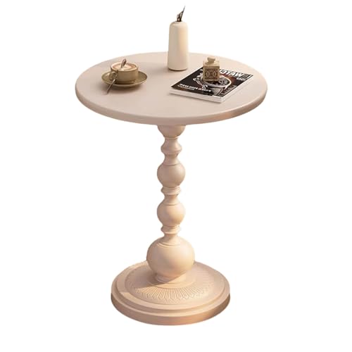 Mesa auxiliar antigua de madera maciza torneada para salon elegante