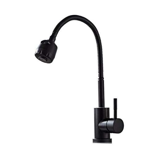 Zqfhsx Nero Kitchen Sink Faucet For Bar Farmhouse Commercial, Two Function Stainless Faucet, Hot And Cold Water Faucets, Mixer Tap Faucets(Nero)