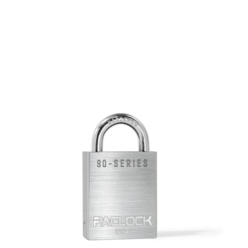 Image of PACLOCK's SR-90A Padlock, 3 /4 inch Tall Hardened Steel Shackle, High Security 6-Pin Cylinder, One Lock Keyed to a Number U-Pick! w / 2 Keys, Silver
