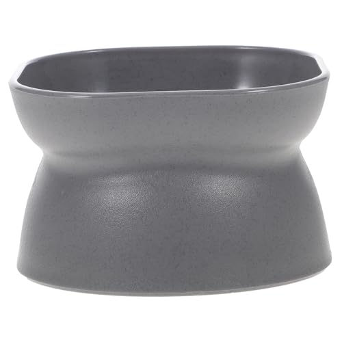 TOYANDONA Oblique Mouth Cat Bowl Dark Gray Durable Feeder with Non Slip Base for Controlled Food Capacity Pet Supplies