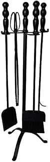 Fireplace Tool Set,Fireplace Tool Set 5 Pieces Traditional Wrought Iron Companion Set for Wood Burner Coal Stove 75cm Black Accessories