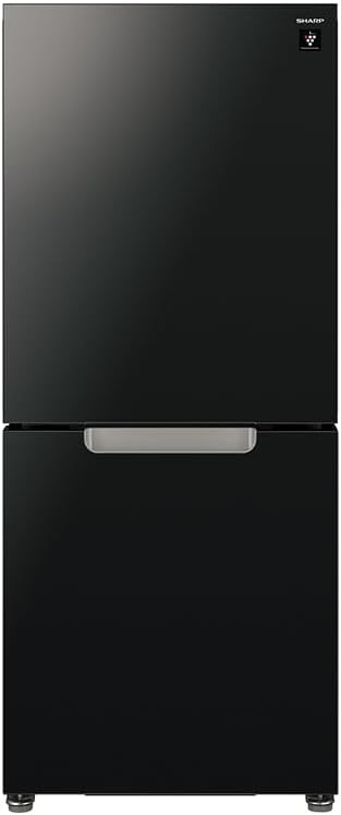 シャープ 冷蔵庫 幅49.5cm 152L 両開き(つけかえどっちもドア) SJ-GD15P-B ピュアブラック 大容量冷凍室 プラズマクラスター 高品位ガラスドア