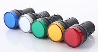 5PCS AD16-22D/S LED Power Indicator 22mm AC220V Signal Light Pilot Lamp - (Color: Red/Voltage: 220V)