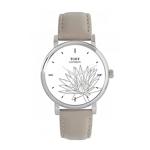 Toff London Ladies Grey Water Lilies Flower Watch