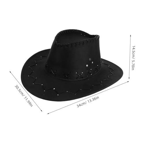 Boys Girls Boys and Girls Cowboy Hat Uv Protection Felt Hat for Craft Party Western Cap Black2