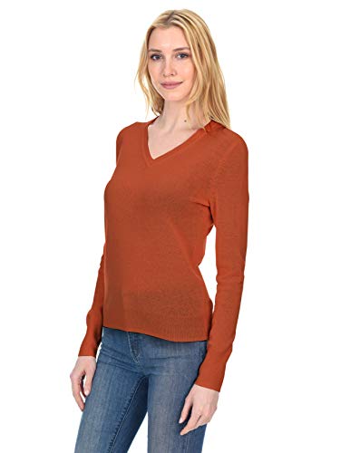 Image of State Fusio Classic V-Neck Sweater Cashmere Wool Long Sleeve Fashion Pullover for Women
