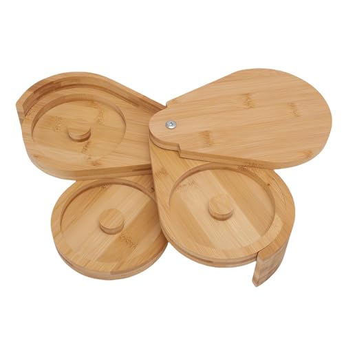 Rimmer de sal de bambú Duokon, organizador de 3 niveles de 20x14.5 cm para barra de cóctel 4