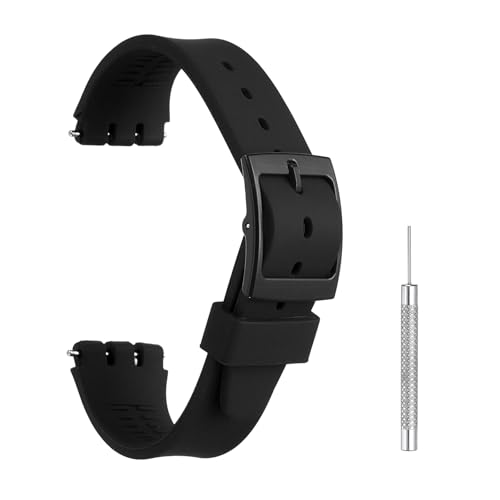 HARFINGTON Silicone Watch Band 17mm Quick Release Watch Straps,Black by HARFINGTON - Used condition - US$6.88