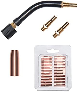 Weldpro blue spring style Ergoplus 15 MIG Welder Torch Consumable kit. Contact Tips 0.030 0.8mm, Gas Nozzle, Swan Neck, and Diffusers