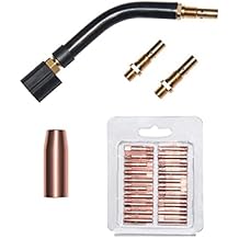 Weldpro blue spring style Ergoplus 15 MIG Welder Torch Consumable kit. Contact Tips 0.030 0.8mm, Gas Nozzle, Swan Neck, and Diffusers