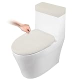 Toilet Lid Cover and Toilet Tank Cover Stretch Toilet Covers Set for Bathroom, Polyester Spandex Jac