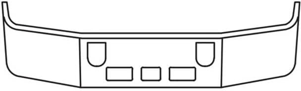 Replacement For MACK CH MODEL SBA YEAR 1997 18 IN CHROME WRAP AROUND BUMPER WFOG STEP AND TOW HOLES by Technical Precision