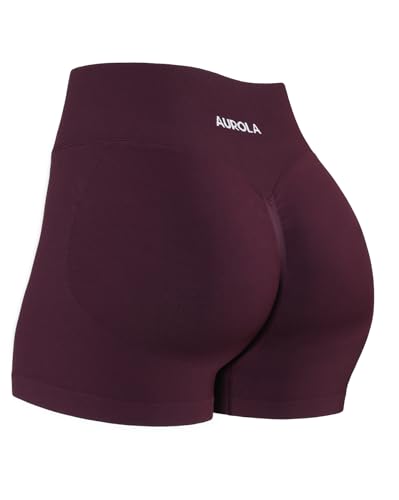 Image of AUROLA Influence Workout Shorts for Women,2.5 3.5 4.5 5.5 6.5 No Roll Up Squat Proof Scrunch Seamless Compression Gym Short