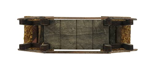 Ferrari & Arrighetti Brücke mit Geländer Fuer Krippe, Holz, braun, 15x5x6 Zentimeter