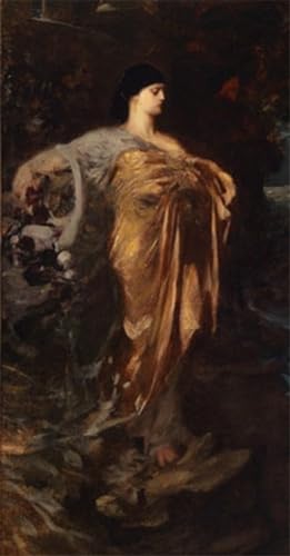 Pintura mural en lienzo de alta calidad Safo de Ferdinand Keller, arte vintage de 60x90cm