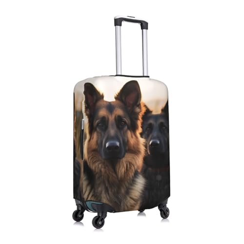 Animal German Shepherd Travel Luggage Cover Suitcase Protector Washable Elastic Suitcase Cover Anti-Scratch Luggage Protector Small Travel Suitcase Baggage Cover Fits 18-32 Inch Suitcase3