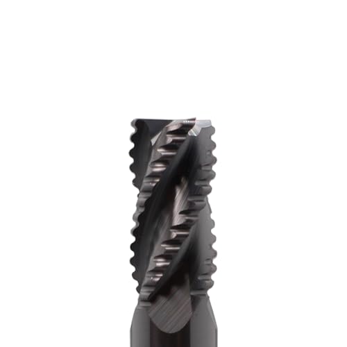 Image of Roughing End Mill JESTUOUS Carbide Square Nose 4 Flute Fine Tooth Bit 3 /8 inch Shank Dia. 3 /4 inch Flute Length for Milling Metal Steels,1 Piece