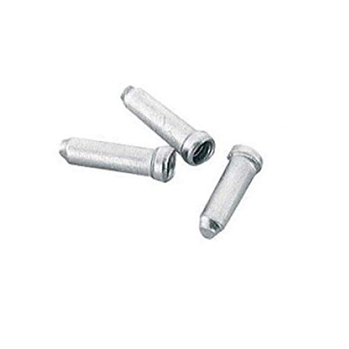 NiceButy 20 Loaded Bremszug Kappe Bicycle Schaltzug Zahnraddrahtende gecrimpt innerhalb des Fahrrad Draht und außerhalb Fahrradgang und Bremszug Endabdeckung Gehsteig Berg (Silber)