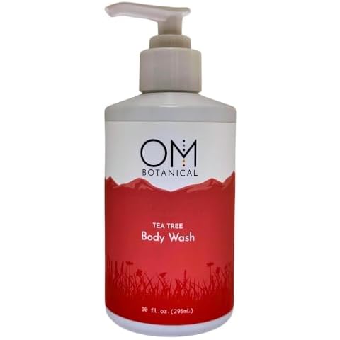 OM Botanical Tea Tree Body Wash Soap Fights Odor, Eczema, Athlete’s Foot, Jock Itch and Other Skin Conditions, Best Tea Tree Soap, All Natural Body Wash for pH-Balanced Skin, 10 oz Cover