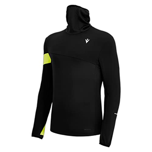 Maillot running homme respirant avec col montant noir et jaune Edgar