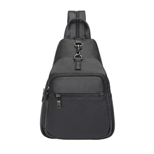 Sac de poitrine en cuir de vache pour homme sac à bandoulière multi-dos loisirs