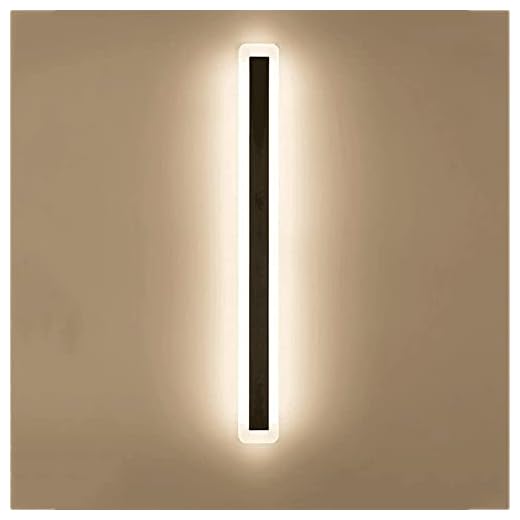 LED Strip Utomhus Ljus IP54 Vattentät Villa Utvändig Vägg Sconce Belysning Smidesjärn Akryl Minimalistisk Linjlampa Utanvägg Tvättmaskinlampa (Color : Warm Light)