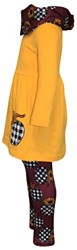 Image of Unique Baby Girls Kids Toddler 3pc Outfit Set Long Sleeve Stretch Tunic Top Leggings and Scarf