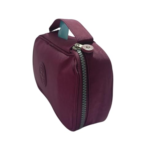 Estojo Escolar Box Grande Organizador Com Divisória e Alça Masculino Feminino (Vinho)