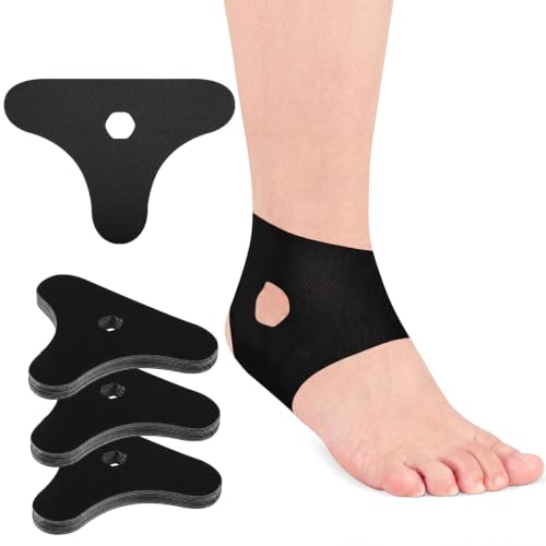 Anglechic 30 Pcs Precut Kinesiology Tape for Ankle Waterproof Breathable Cotton Ankle Tape Sprain Prevention Pain Relief Ready-to-Apply Professional Athletic Support for Daily Use (Black)