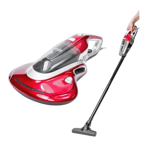 Ewbank UV400 2-in-1 Vacuum Cleaner, UV-C Light, Bed/Mattress Beater & Fabric Sanitizer, Small, with Attachments, Handheld and Upright Stick Vacuum, Red Cover