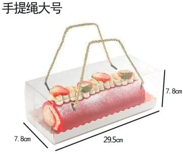 10pcs Chocolate Cake Packaging Box Portable Swiss Roll Transparent Box Towel Roll Pastry Baking Packaging Party Birthday (3)