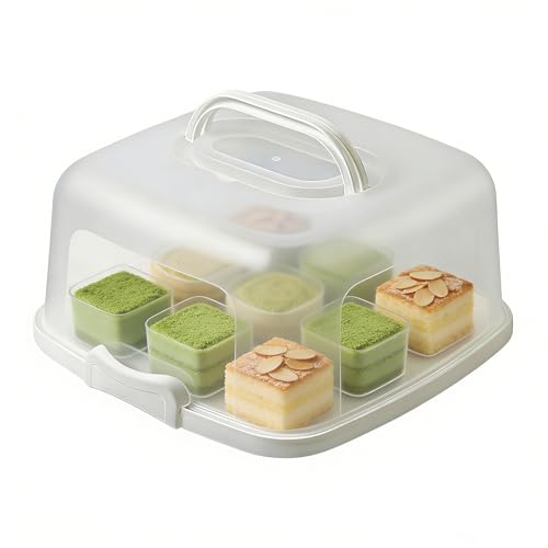 Boîte à gâteau réutilisable transparente de 25,4 cm - Récipient de rangement pour gâteaux, cupcakes, tarte, cheesecake, muffin, pâtisserie, fruits, biscuits, camping, extérieur, maison, appartement