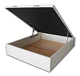 Ventadecolchones - Canapé Abatible Lisboa Gran Capacidad Tapizado en Polipiel Blanco Roto Medida 120 x 190 cm