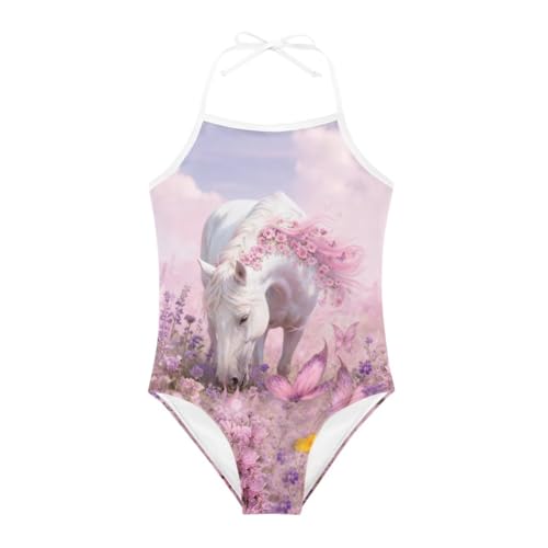 Image of ELEQIN Cartoon Animal Cute Girls One Piece Swimsuit Adjustable Swimwear for 3Y-10Y