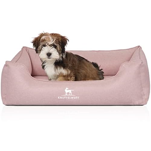 Knuffelwuff Orthopädisches Hundebett Luisa Hundekorb Hundesofa Hundekissen Hundekörbchen waschbar Rosa M-L 85 x 63cm