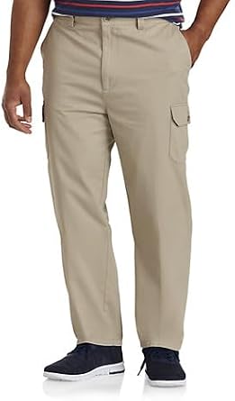 Harbor Bay by DXL Mens Big and Tall Continuous Comfort Cargo Pants