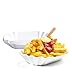 BigDean 4er Set Pommesschale aus Porzellan 19,5 cm - Wei&szlig; - Currywurstschale Pommes Frites Currywurst Snack Schale