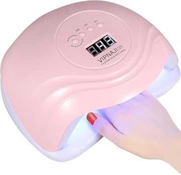 VIPNAJI Lampada Unghie LED UV Professionale,168W Fornetto Unghie Può Curare Rapidamente,Sensore Di Avvio Automatico,Timers da 10s/30s/60s/90s, LCD Display Lampada per unghie per Gel Nail Polish Light