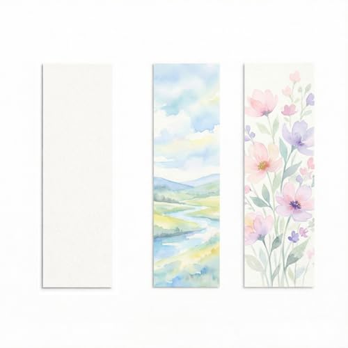 50 Pcs Watercolor Paper Blank Bookmarks140 lb/300 GSM Watercolor Bookmarks for DIY Classroom Projects Crafts and Gift Tags 7.8 x 1.9 Inches