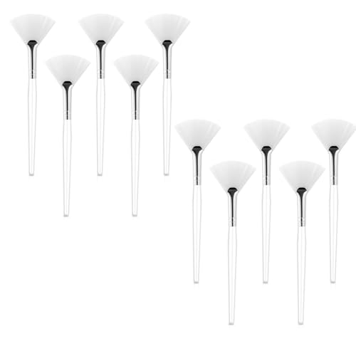 10Pcs Soft Facial Fan Brush, Fan Brushes for Facials, Soft Facial Brush for Mud Mask and Cream Application
