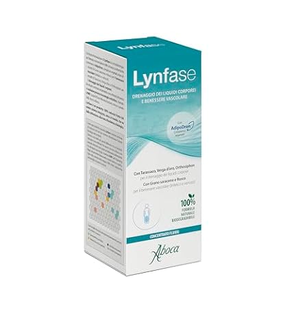 Aboca Lynfaza koncentrat płynu w butelce 180 g – odwadnianie płynów ciała i dobre samopoczucie naczyniowe z mniakiem, nawłotem, nawłotem, Orthosifonem, kaszą gryczaną i krzewem