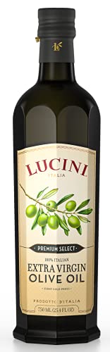 Lucini Italia Premium Select Extra Virgin Olive Oil - Italian EVOO - Hand Picked Olives from Italy - Non GMO Verified, Whole30 Approved, Kosher, 750 mL