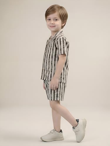 Image of POLKA TOTS 100% Cotton Half Sleeve Shirt and Shorts Combo for Boys | Co-Ord Set for Kids | Summer Wear Dress for Toddlers | Breathable & Skin-Friendly Boys Clothes | Trendy Summer Outfit & Beach Wear