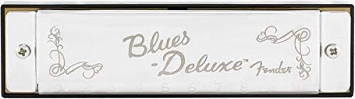 Fender Blues Deluxe Harmonica - Key of C Bundle with Carrying Case and Instructional Book